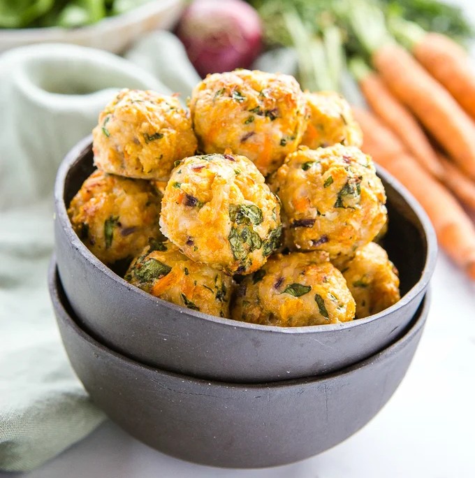 Deconstructed lentil and veggie&nbsp;“meatballs”